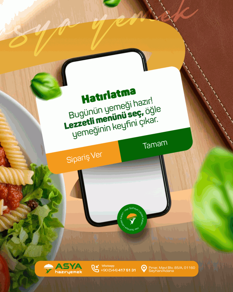 Asya Hazır Yemek Adana Toplu Yemek ve Catering Sunumu